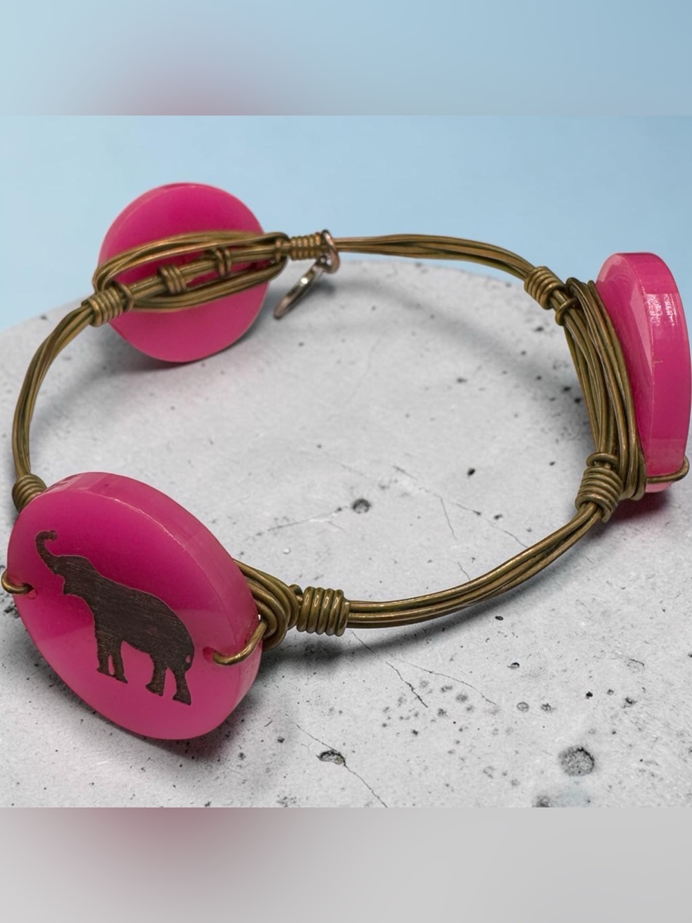 Moon & Lola Pink Elephant Bangle Bracelet - SKU DR